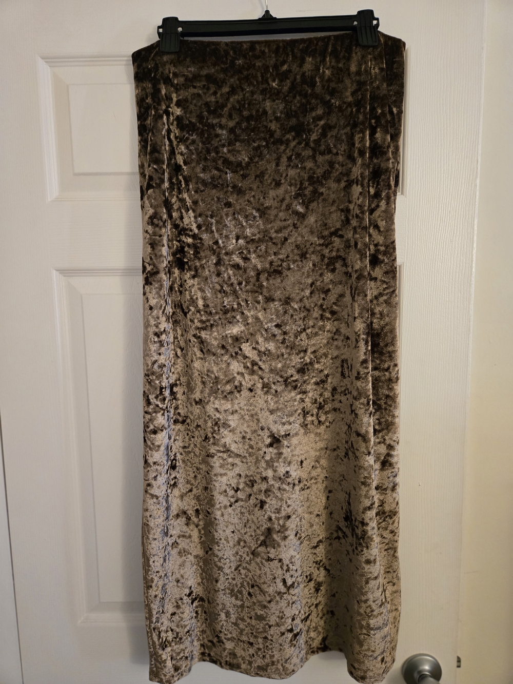 Velvet Maxi Skirt - Brown